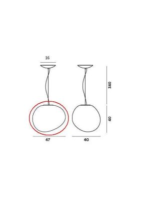 Foscarini Gregg Sospensione Grande Ersatzglas E-27 / Foscarini Gregg Sospensione Grande Replacement Glass E-27