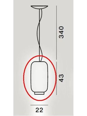 Foscarini Chouchin Bianco 2 LED-Pendelleuchte Ersatzglas / Foscarini Chouchin Bianco 2 LED-Pendant Lamp Replacement Glass